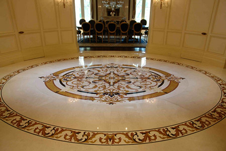 Modern Round Marble Flooring Tile Designs For Small Room 